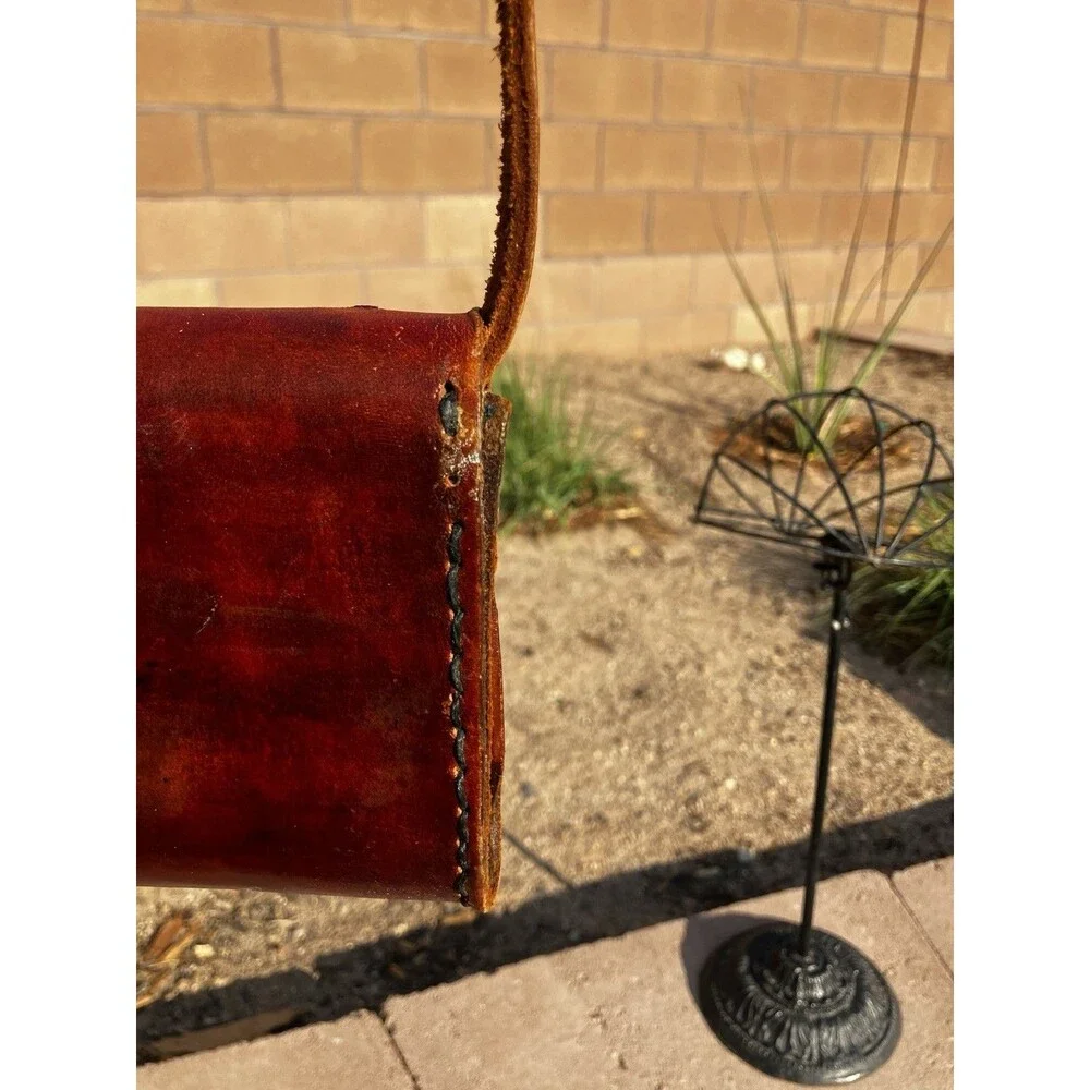 VTG Hand- Tooled Leather Mini Crossbody Purse Western Boho Mexican Artisan